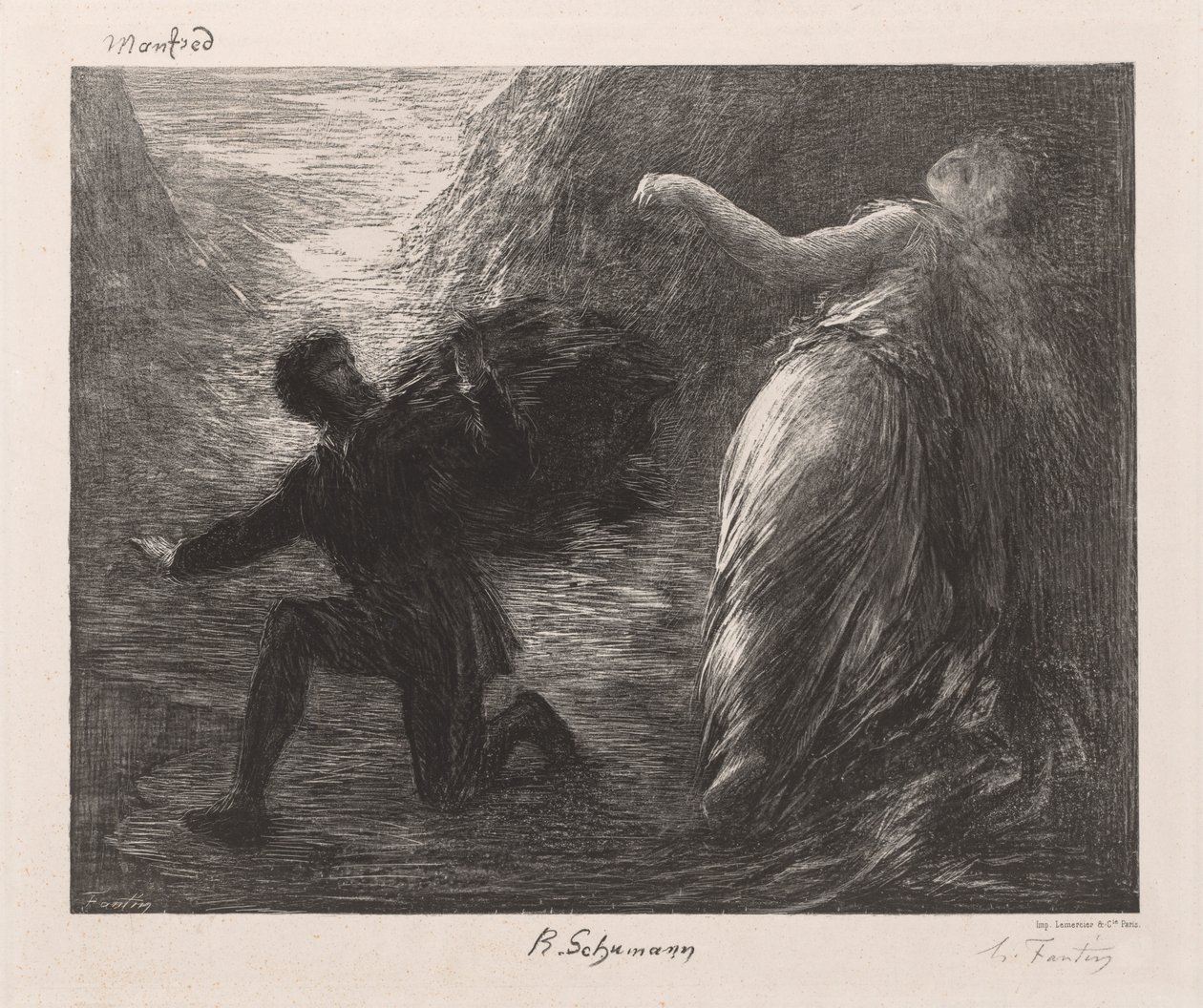 曼弗雷德（Manfred）和阿斯塔迪（Astarté），1879年。 作者 伊格纳斯·亨利·让·范坦·拉图尔
