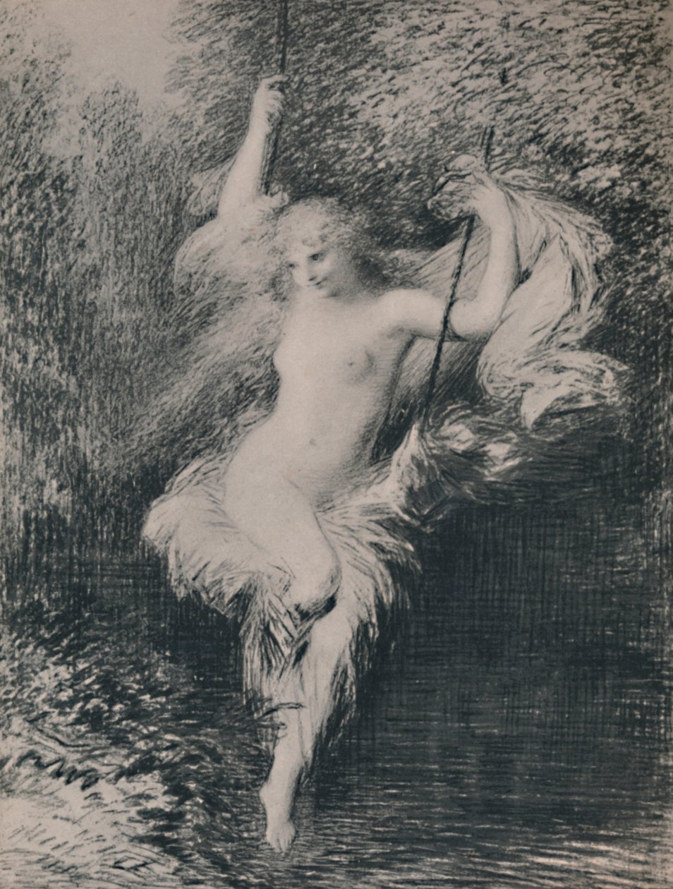 沐浴者萨拉（Sarah the Bather），1892年，1946年 作者 伊格纳斯·亨利·让·范坦·拉图尔