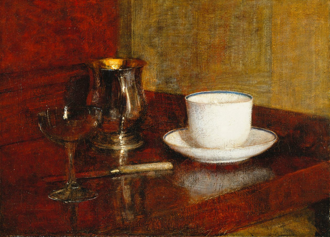 静物与玻璃杯；大自然Morte au Verre et Tasse，1961年 作者 伊格纳斯·亨利·让·范坦·拉图尔