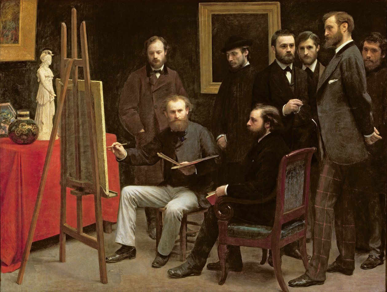 工作室在Batignolles，1870年 作者 伊格纳斯·亨利·让·范坦·拉图尔