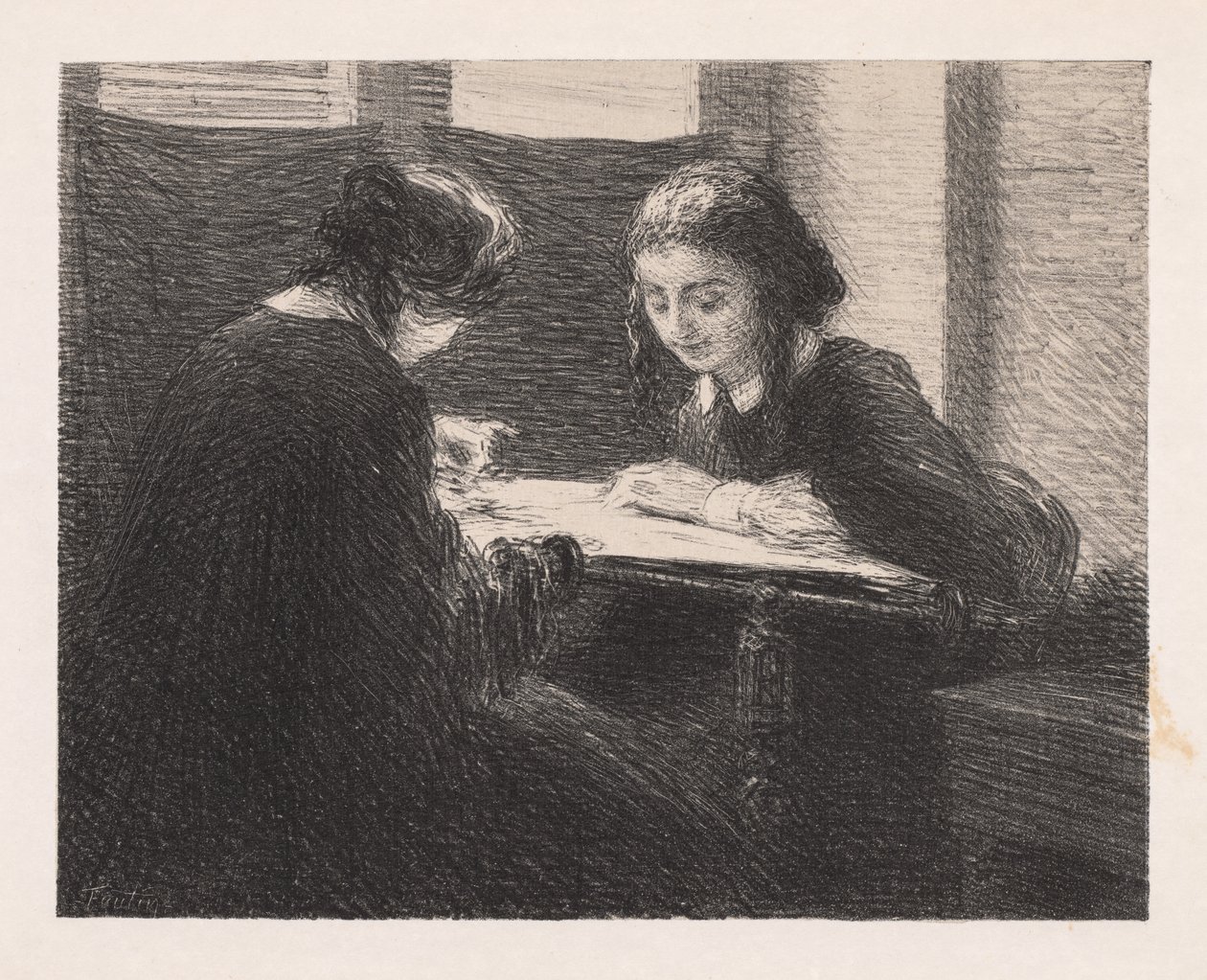 绣花的Les Brodeuses，1898年。 作者 伊格纳斯·亨利·让·范坦·拉图尔