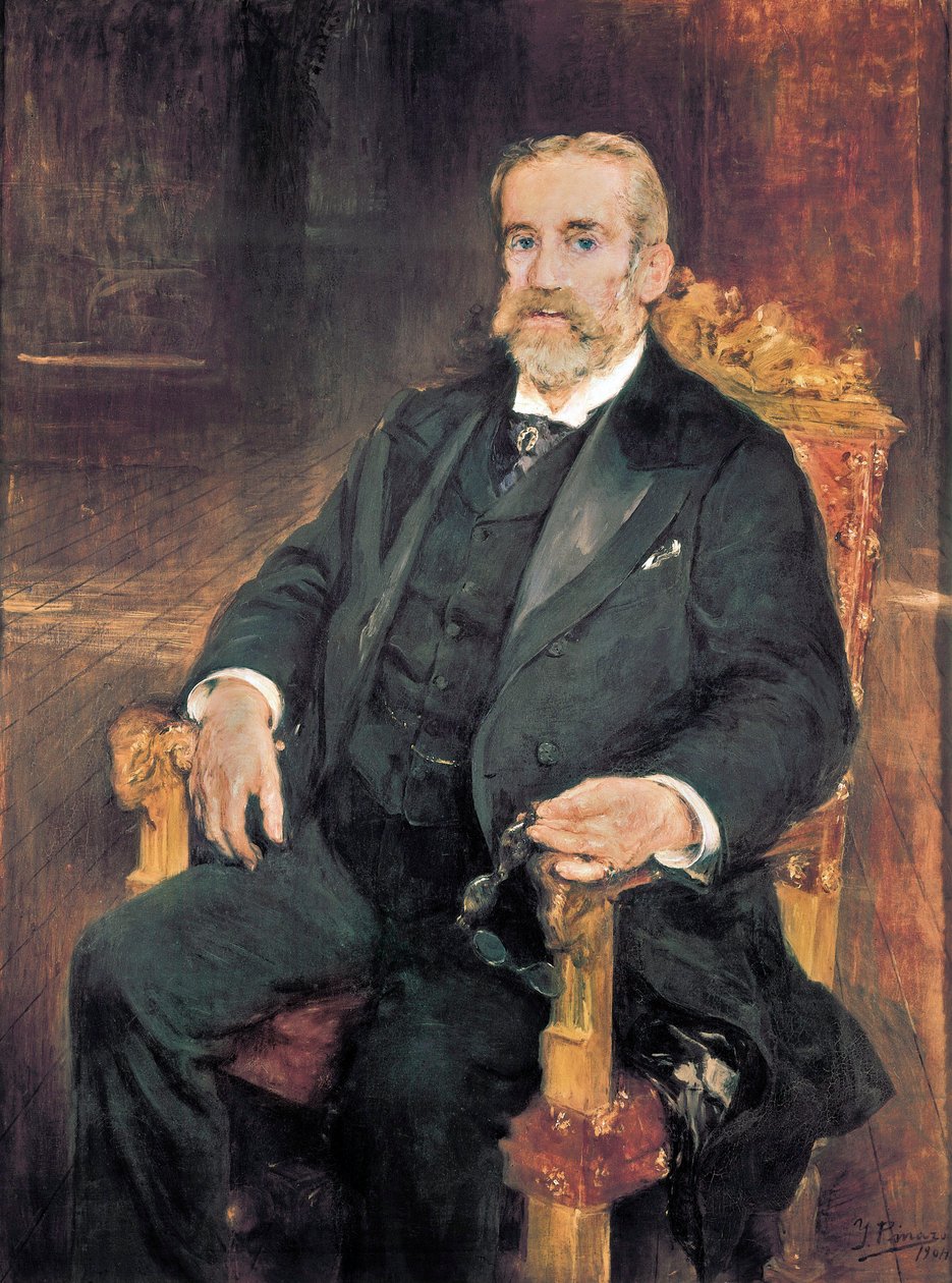 西班牙政治家弗朗西斯科·罗梅罗·罗布雷多 (1838-1906) 的肖像 作者 伊格纳西奥·皮纳佐·卡玛莱奇