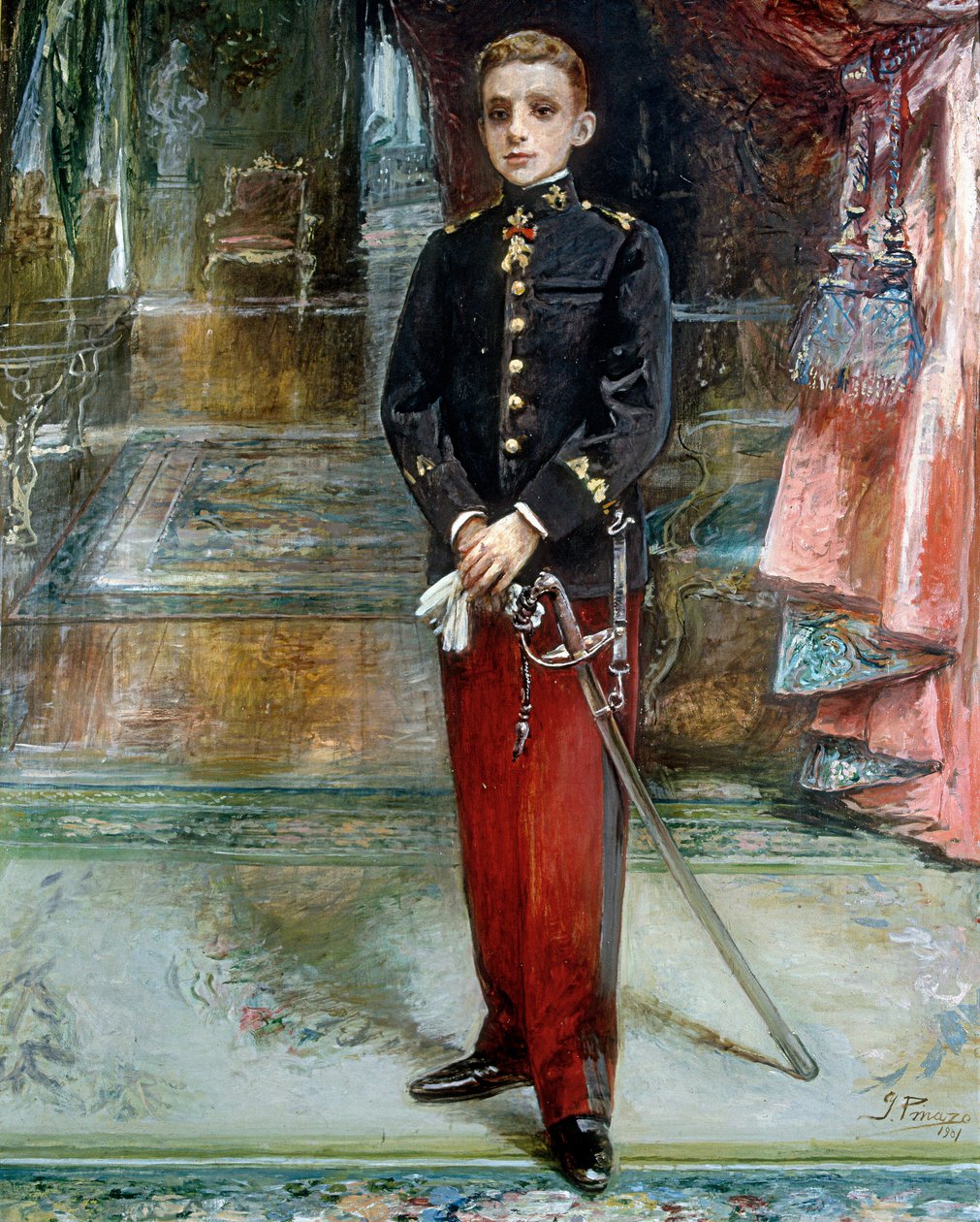 Portrait of King Alfonso XIII of Spain 作者 伊格纳西奥·皮纳佐·卡玛莱奇