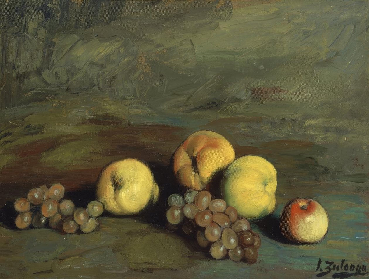 BODEGON（桃，苹果，梨和葡萄）-二十世纪 作者 伊格纳西奥·祖洛加（Ignacio Zuloaga y Zabaleta）