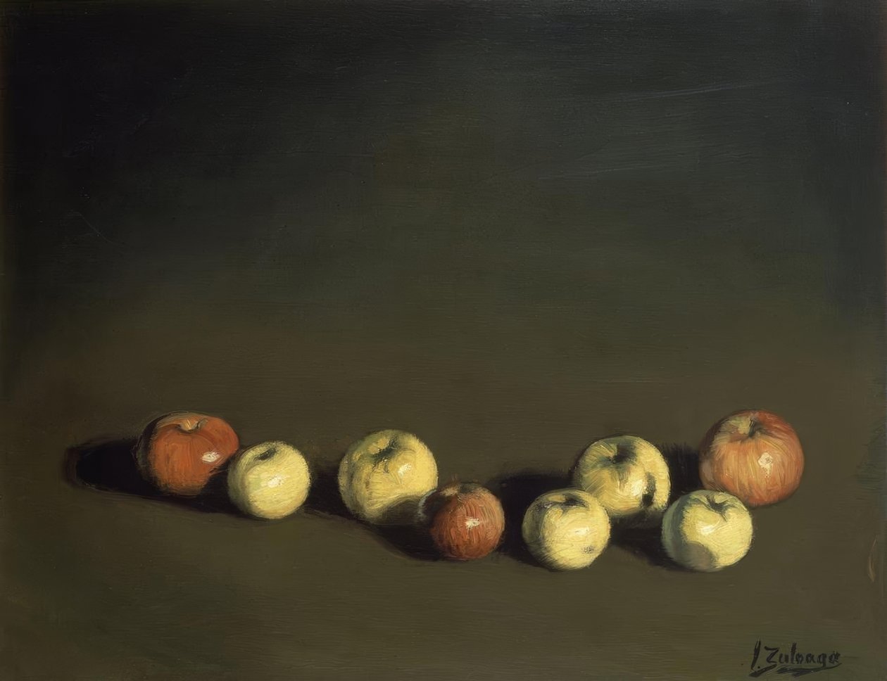 八苹果酒桶酒窖– 1944年–油橄榄-伦佐– 37 X 72 CM 作者 伊格纳西奥·祖洛加（Ignacio Zuloaga y Zabaleta）