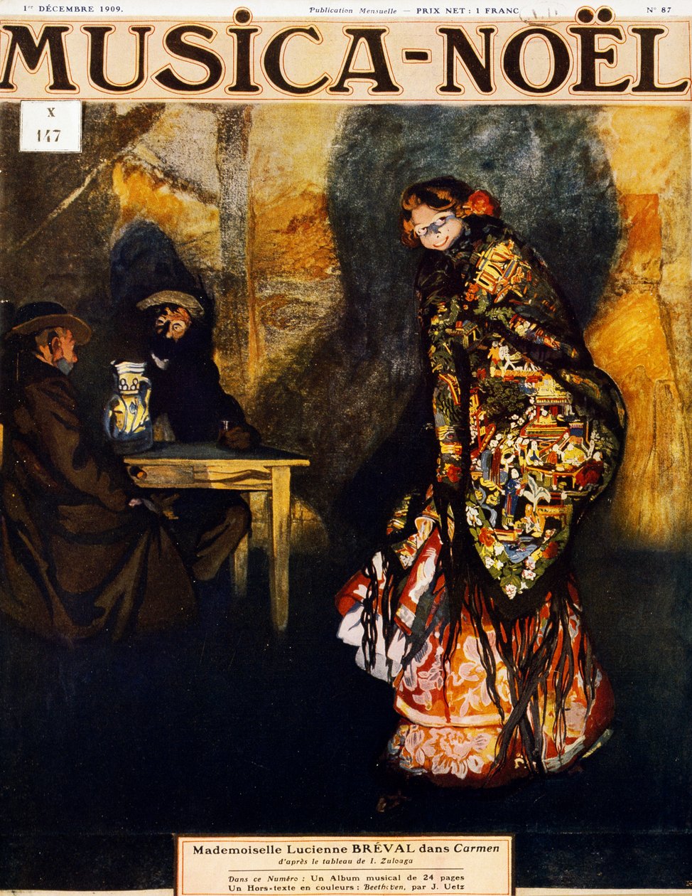Lucienne Breval (1869-1935)，瑞士女高音，在乔治·比才的同名歌剧中饰演卡门，由伊格纳西奥·祖洛阿加 y Zabaleta 作画 作者 伊格纳西奥·祖洛加（Ignacio Zuloaga y Zabaleta）