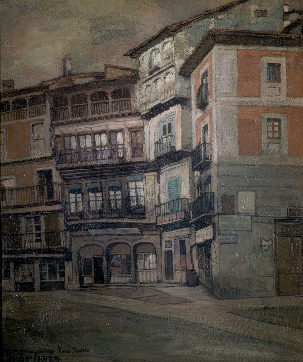 西班牙人-城堡景观-油画-织物-93 X 77 CM 作者 伊格纳西奥·祖洛加（Ignacio Zuloaga y Zabaleta）