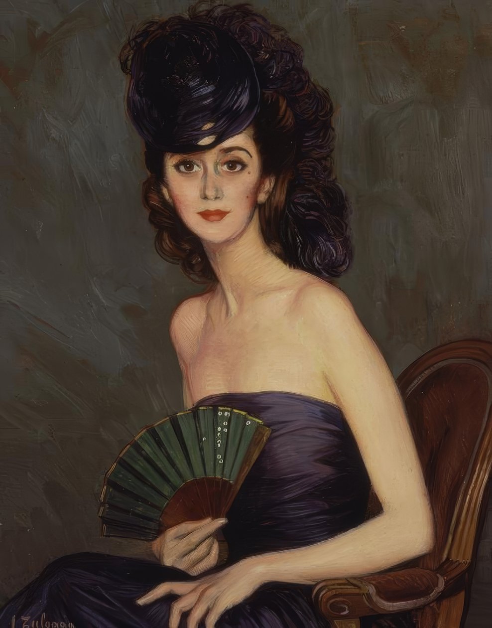 帕蒂诺女士（LA DURCAL）-二十世纪-O - L-93X73 CM 作者 伊格纳西奥·祖洛加（Ignacio Zuloaga y Zabaleta）