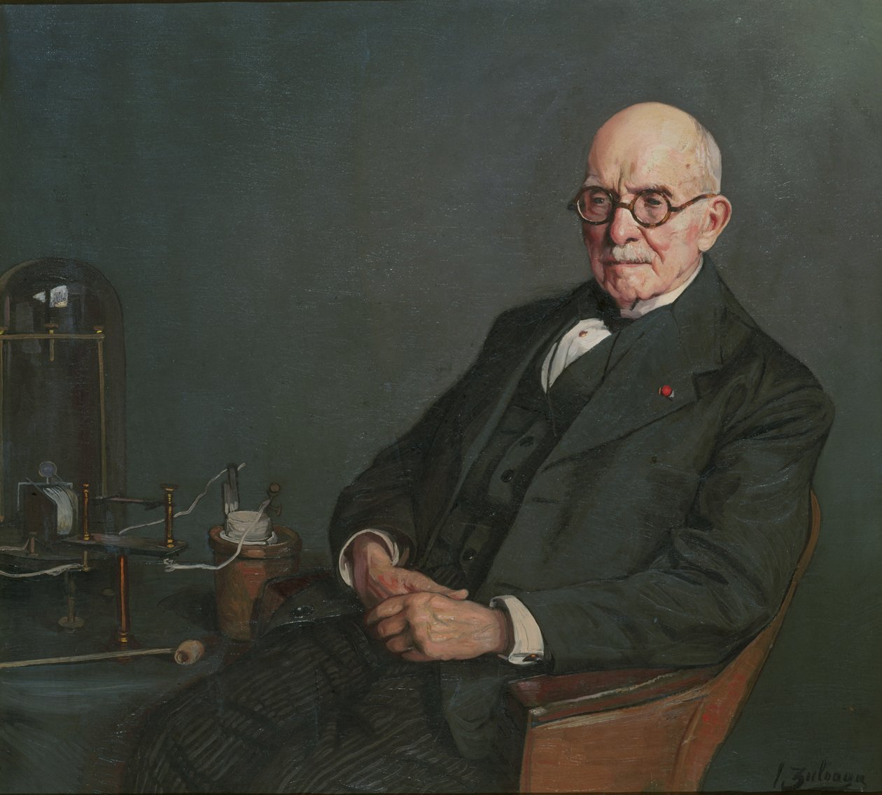 物理学家Édouard Branly 1844-1940年的肖像，约1920年。 作者 伊格纳西奥·祖洛阿加·扎巴莱托