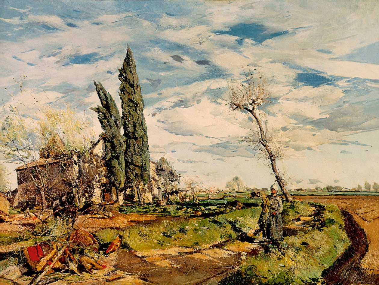 伊格纳西·马洛尔 (1892-1940) 的“教堂”画作。 1925. 巴塞罗那。 加泰罗尼亚国家艺术博物馆。 作者 伊格纳西·马洛尔·卡萨诺瓦斯（Ignasi Mallol Casanovas）