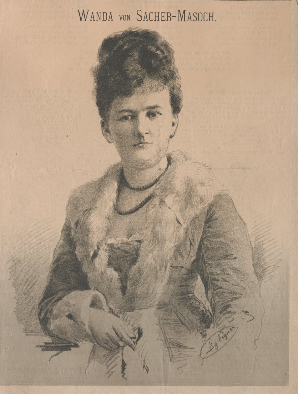 作家万达-冯-萨切尔-马索克，女，安吉丽卡-奥罗拉-吕梅林，1879年。 作者 伊格纳兹车主