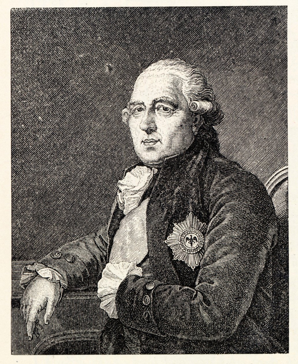 Ewald Friedrich Graf von Hertzberg 1725-1795的肖像。 作者 伊格纳兹·塞巴斯蒂安·克劳伯
