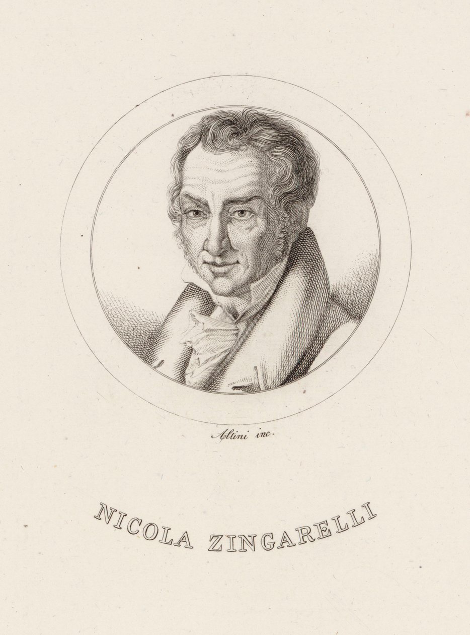 作曲家Nicola Antonio Zingarelli 1752-1837的肖像。 作者 伊格纳齐奥·阿尔蒂尼