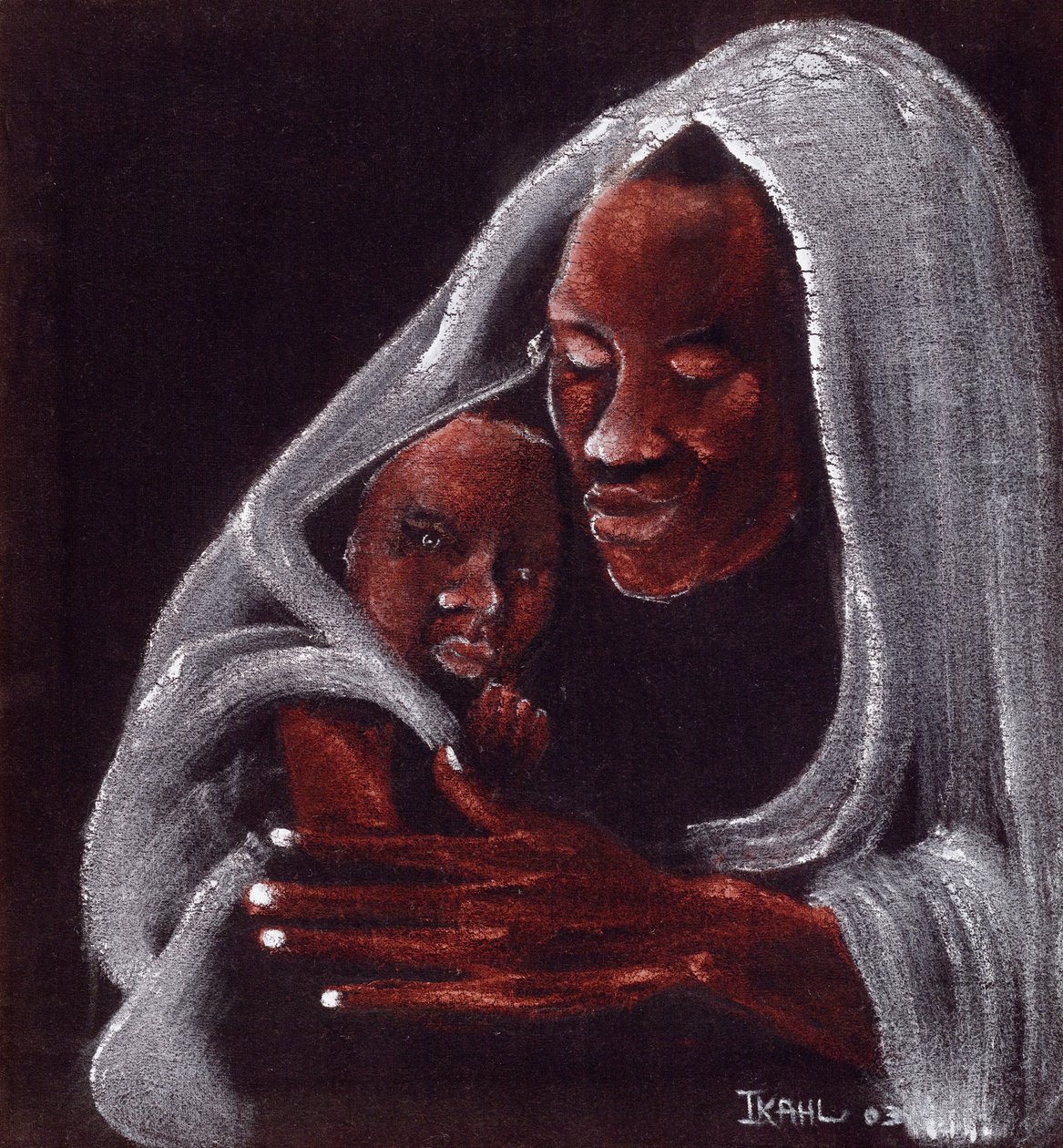 父与子，2003（麂皮油） 作者 伊卡尔·贝克福德