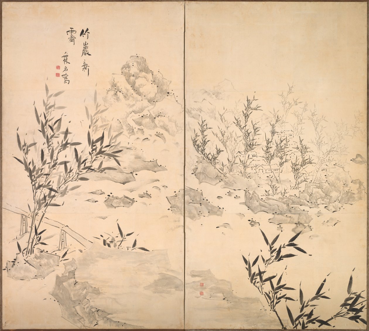 雨后晴天的竹子，17世纪中期。 作者 池大河