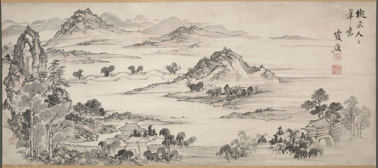 西湖的景色，1700年代。 作者 池大河