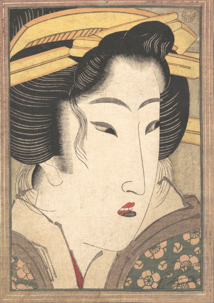 美女的头像，约1825年。 作者 池田铁