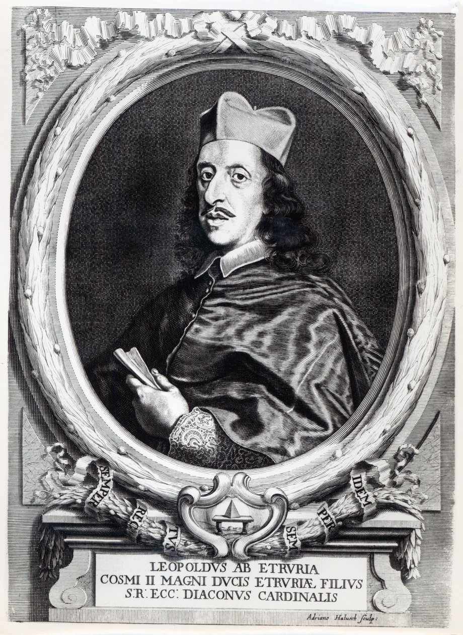 红衣主教Leopoldo de&39;Medici，由Adriano Haluech雕刻 作者 伊尔·巴西乔（Il Baciccio）