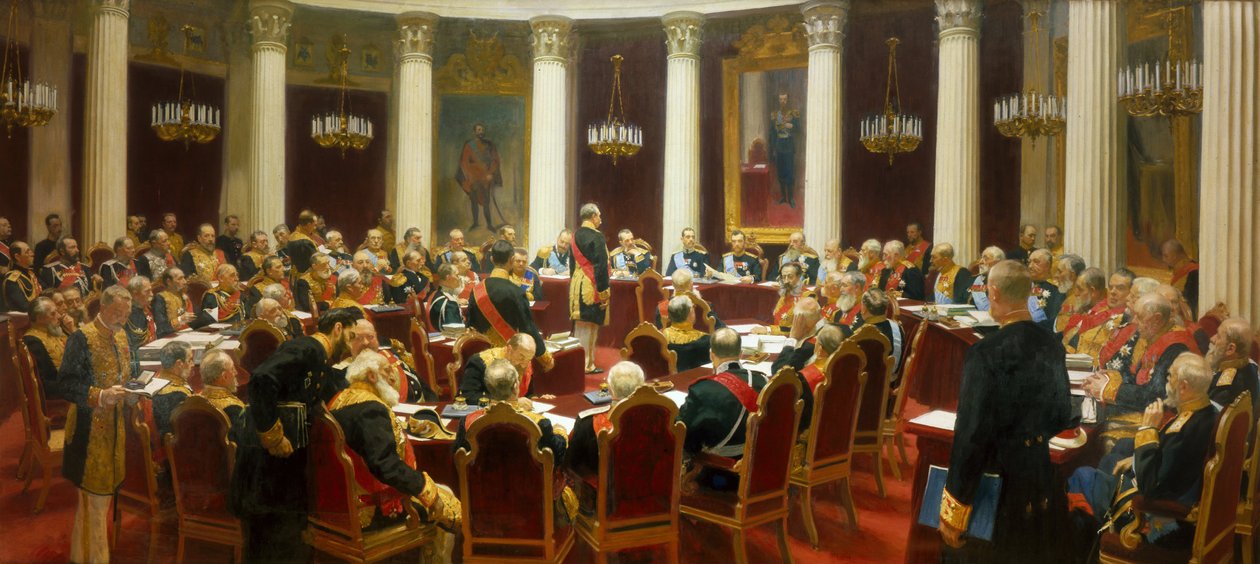 国务院1901年5月7日的仪式性会议，标志着其成立一百周年 作者 伊利亚·叶菲莫维奇·列宾