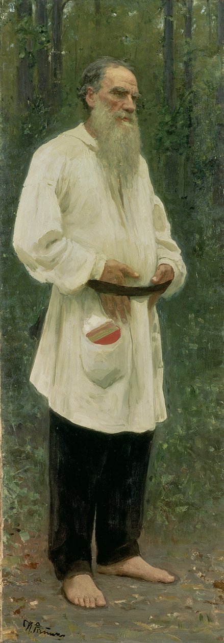 列夫托尔斯泰（1828-1910）1901年的肖像 作者 伊利亚·叶菲莫维奇·列宾