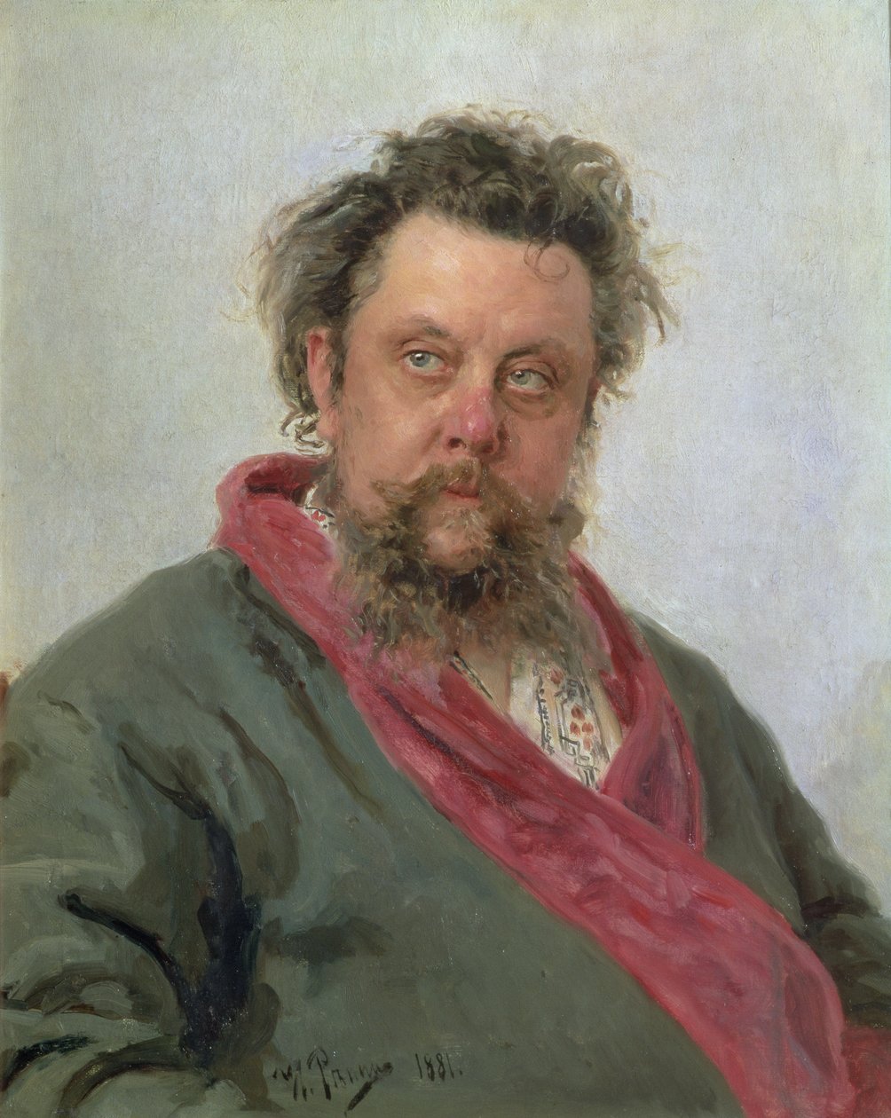 肖像谦虚彼得罗维奇Moussorgsky（1839-81）1881年 作者 伊利亚·叶菲莫维奇·列宾
