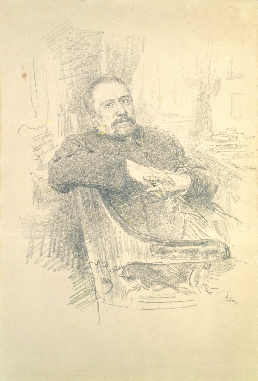 尼古拉莱斯科夫（1831年至1895年）的肖像，1889年 作者 伊利亚·叶菲莫维奇·列宾