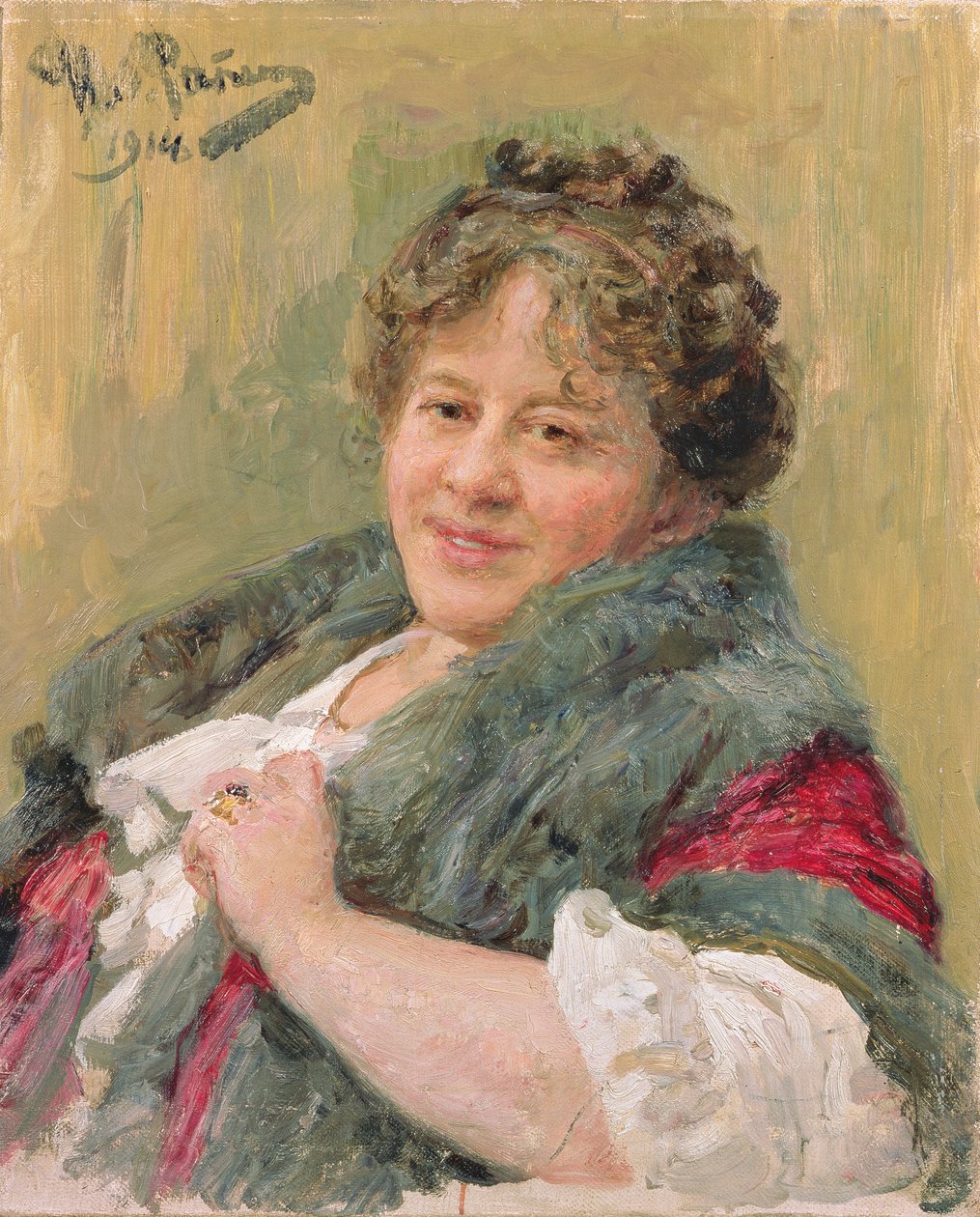 Tatiana Olga Shchepkina-Kupernik（1874-1952）1914年的肖像 作者 伊利亚·叶菲莫维奇·列宾