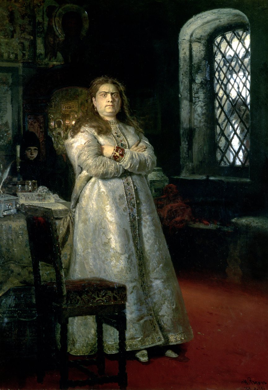Tsarevna Sophia Alexeevna（1657-1704），1879年在Novodevitchy修道院 作者 伊利亚·叶菲莫维奇·列宾