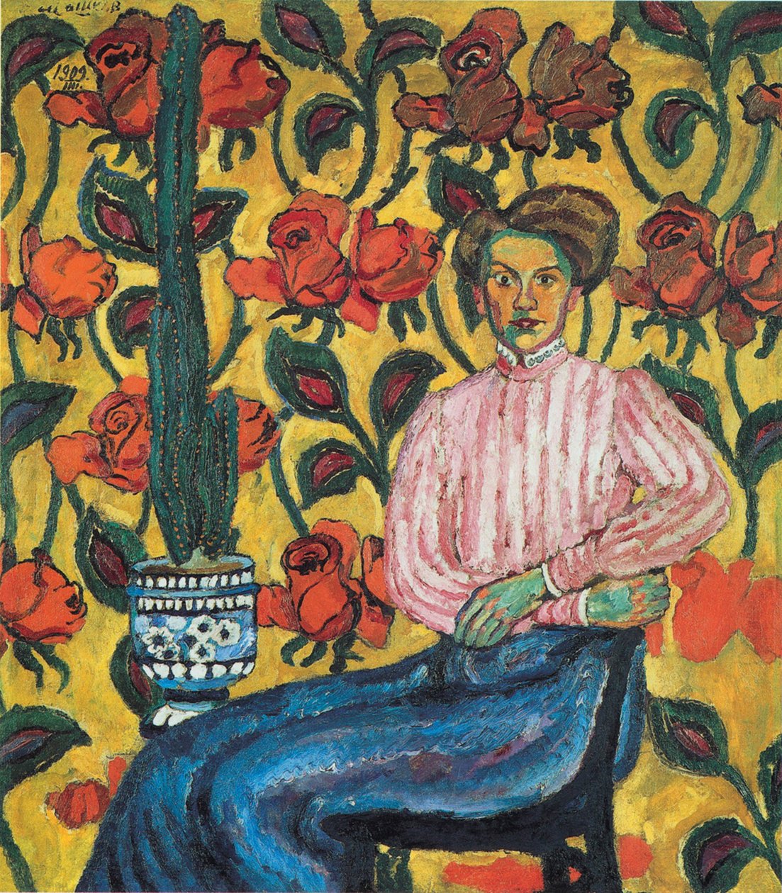 Varvara Petrovna Vinogradova的肖像，1909年 作者 伊利亚·伊万诺维奇·马什科夫
