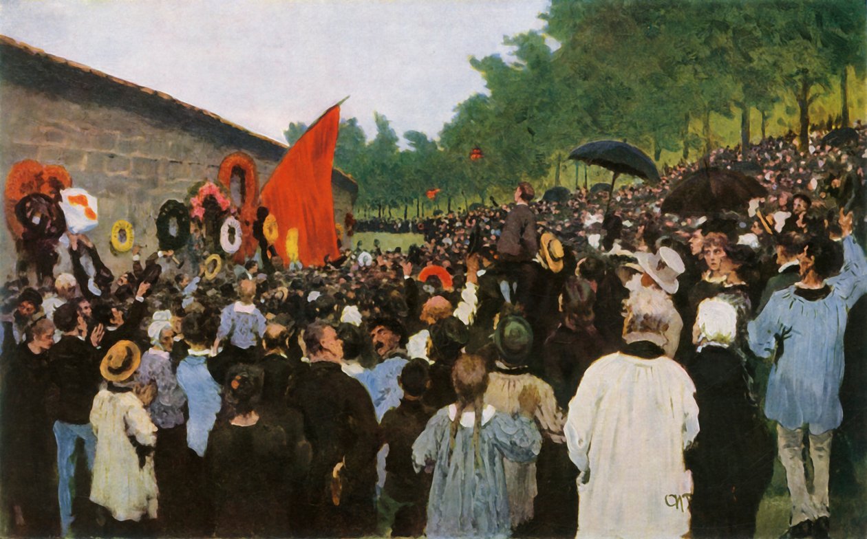 巴黎......公墓的公社墙边的年度庆祝活动》，1883年，1965年。   作者 伊利亚·叶菲莫维奇·列宾