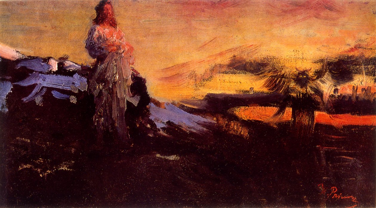 跟我来撒旦》1895 年，伊利亚-雷皮恩著。(18441930).俄罗斯画家。布面油画 作者 伊利亚·叶菲莫维奇·列宾