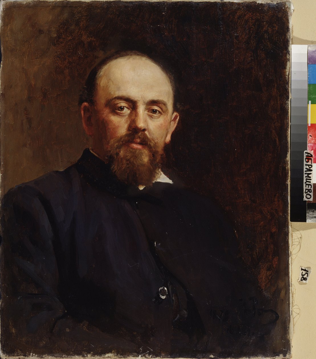 俄罗斯第一家私人歌剧院的创始人 Savva Mamontov（1841-1918 年）的肖像。伊利亚-叶菲莫维奇-列宾（Ilia Yefimovich Repin）（1844-1930 年）的画作，布面油画 作者 伊利亚·叶菲莫维奇·列宾