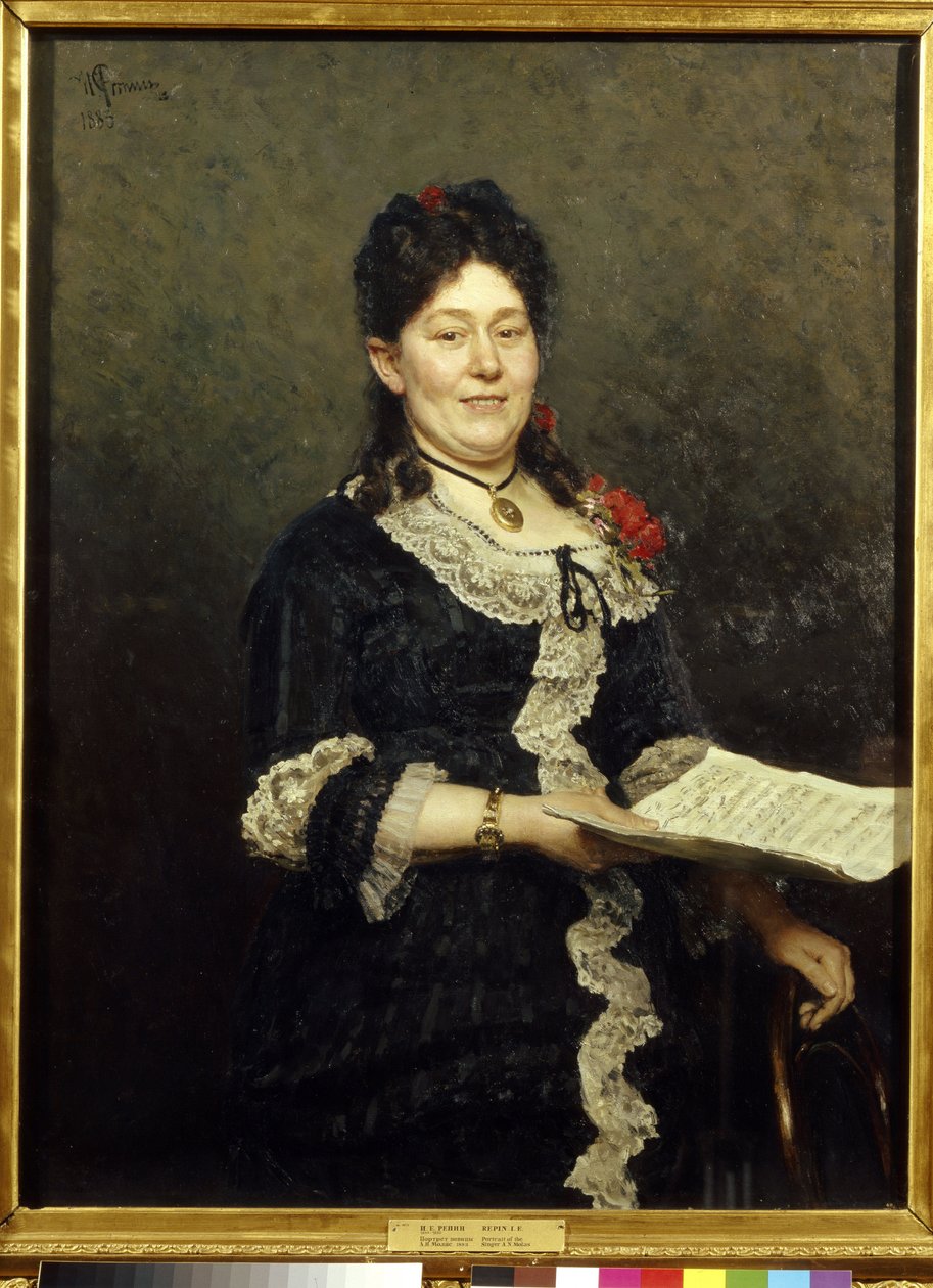 歌剧歌手 A. Molas（1845-1929 年）肖像。伊利亚-叶菲莫维奇-列宾（Ilia Yefimovich Repin）（1844-1930 年）的画作，布面油画 作者 伊利亚·叶菲莫维奇·列宾