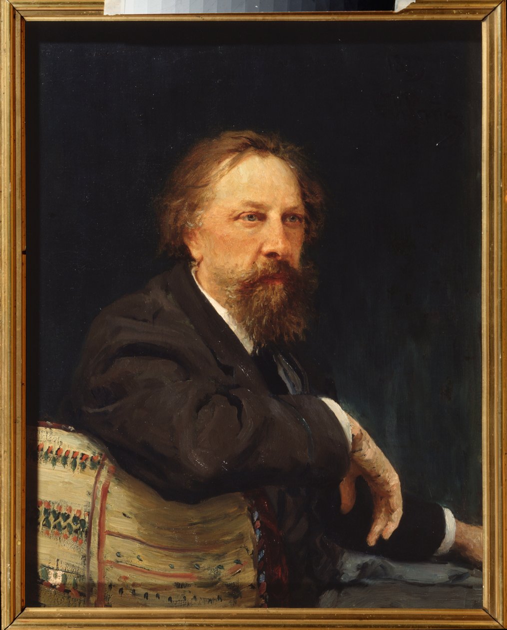 作家阿列克谢-康斯坦丁诺维奇-托尔斯泰伯爵（Alexis Konstantinovich Tolstoi，1817-1875 年）肖像。伊利亚-列宾（Ilia Repine）（1844-1930 年）的画作，布面油画 作者 伊利亚·叶菲莫维奇·列宾