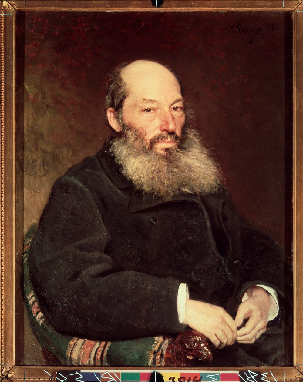 诗人阿法纳西-阿法纳西耶维奇-费特（Foeth）（Afanassi Afanassievitch Chenchine）（1820-1892 年）的肖像。伊利亚-列宾（Ilia Repine）（1844-1930 年）的画作，布面油画 作者 伊利亚·叶菲莫维奇·列宾