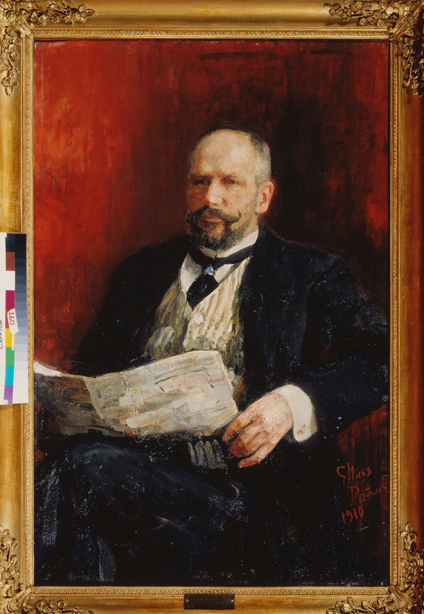 首相彼得-斯托雷平（Piotr Stolypine）（1862-1911 年）肖像。伊利亚-叶菲莫维奇-列宾（Ilia Yefimovich Repin）（1844-1930 年）的画作，布面油画 作者 伊利亚·叶菲莫维奇·列宾