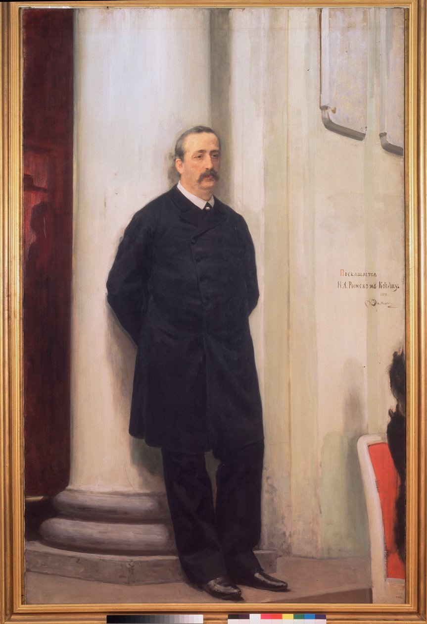 作曲家和化学家亚历山大·鲍罗丁 (1833-1887) 的肖像 作者 伊利亚·叶菲莫维奇·列宾