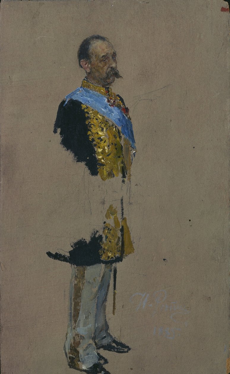 德米特里伯爵肖像安德烈耶维奇·托尔斯泰1823-1889，1885年 作者 伊利亚·叶菲莫维奇·列宾