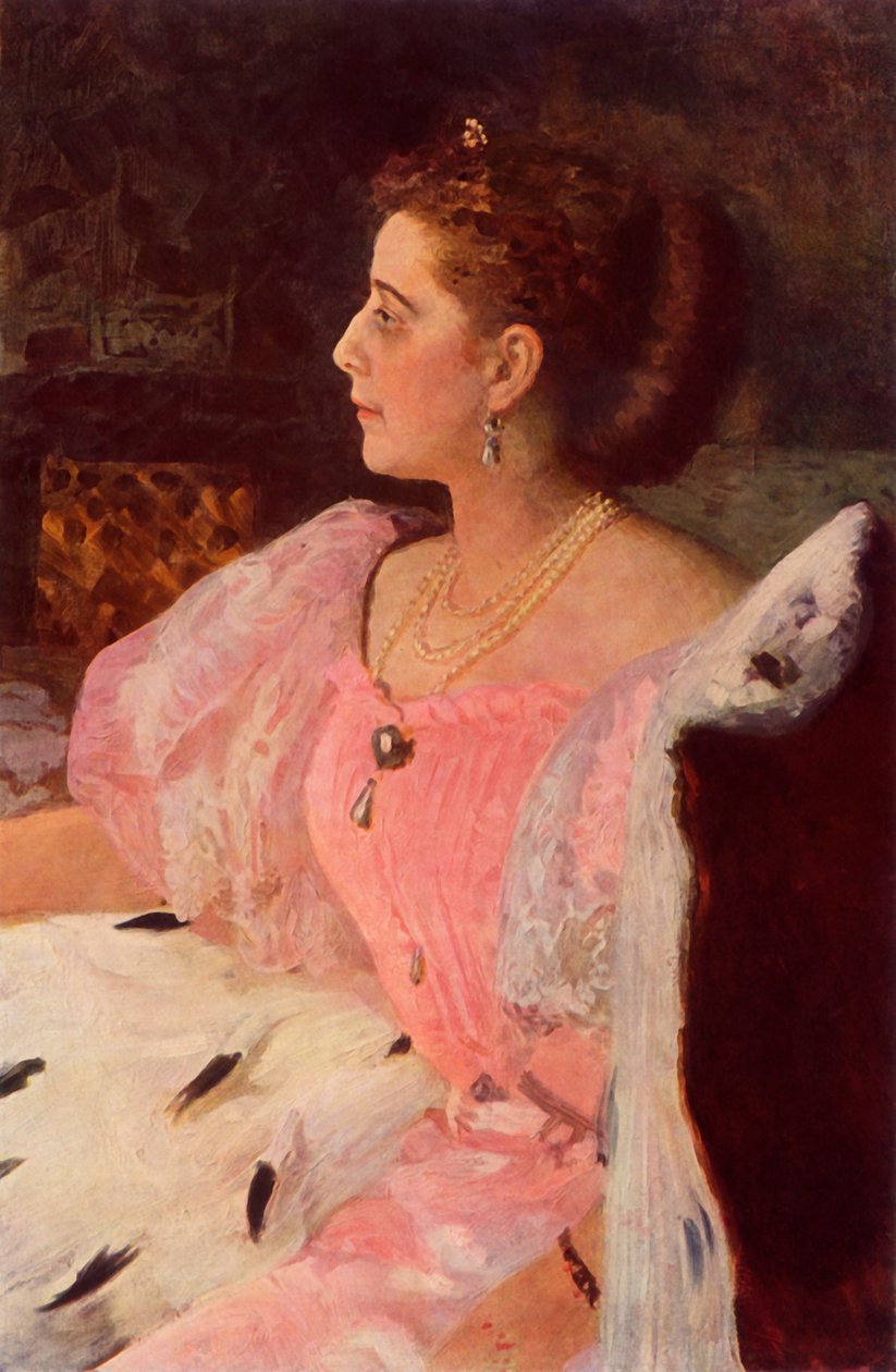戈洛维纳夫人的肖像》，1896年，1965年。 作者 伊利亚·叶菲莫维奇·列宾