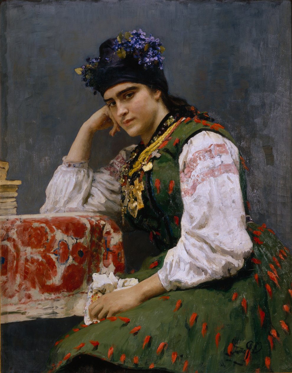 索非亚·德拉戈米罗娃（Sofia Dragomirova-Lukomskaya）的肖像，1889年 作者 伊利亚·叶菲莫维奇·列宾