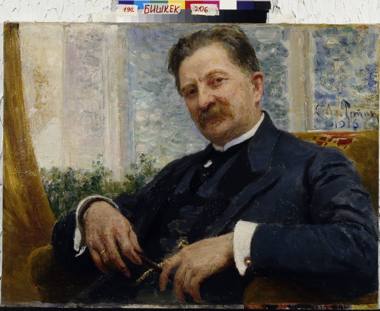 工程师 Y.M. Vengerov 的肖像 par Repin, Ilya Yefimovich (1844-1930) 作者 伊利亚·叶菲莫维奇·列宾