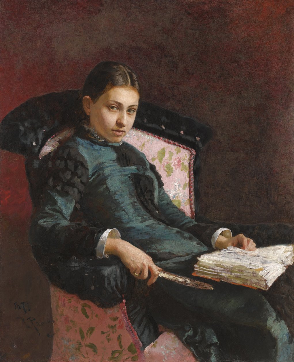 艺术家妻子的肖像，维拉·雷皮纳（Vera Repina），1878年 作者 伊利亚·叶菲莫维奇·列宾