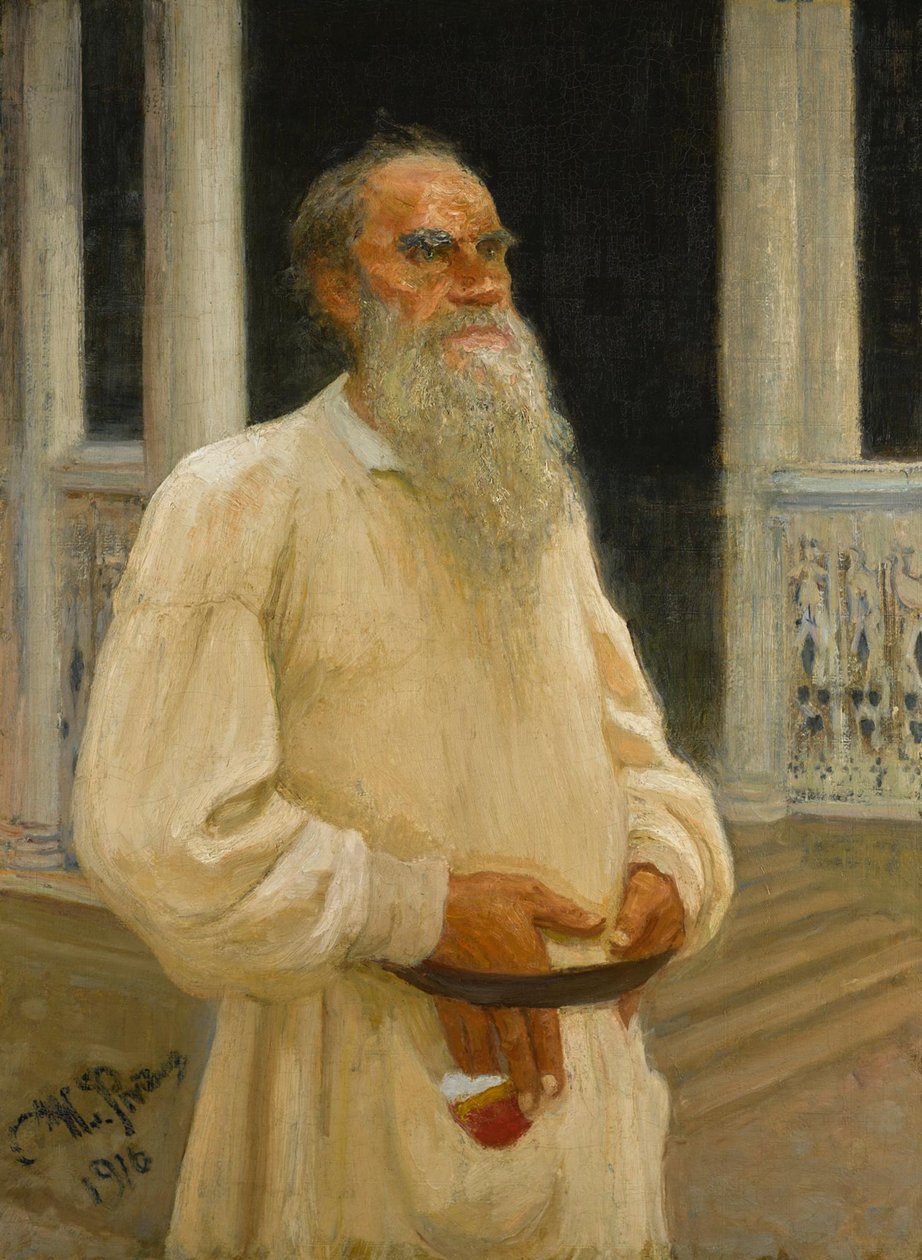 作者肖像列夫·尼古拉耶维奇·托尔斯泰伯爵（1828-1910），1916年。 作者 伊利亚·叶菲莫维奇·列宾