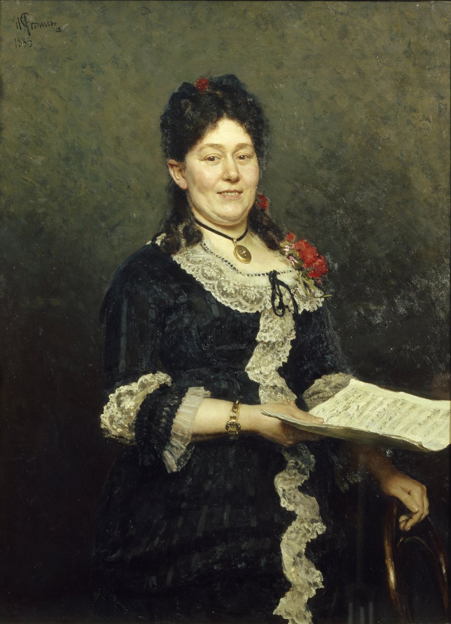 歌剧歌手亚历山德拉·莫拉斯的肖像1845-1929，1883年 作者 伊利亚·叶菲莫维奇·列宾