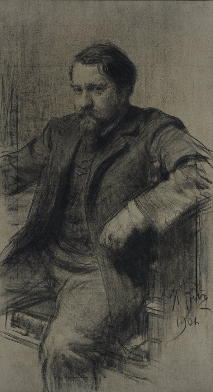 画家瓦伦丁·亚历山德罗维奇·谢罗夫（1865-1911年）的肖像，1901年 作者 伊利亚·叶菲莫维奇·列宾
