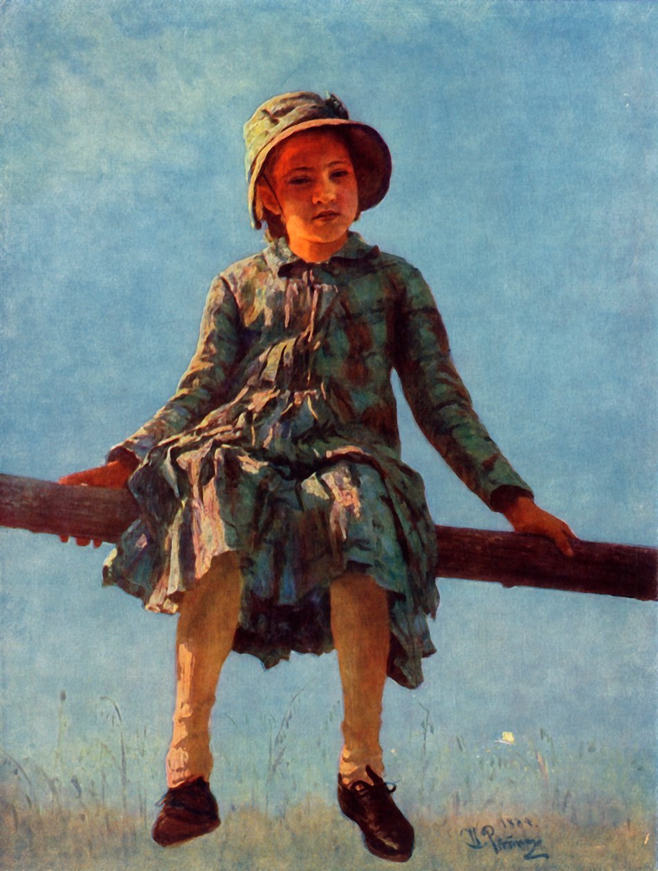 不安的灵魂 艺术家女儿的肖像，V.I. Repina》，1884年，1965年。 作者 伊利亚·叶菲莫维奇·列宾