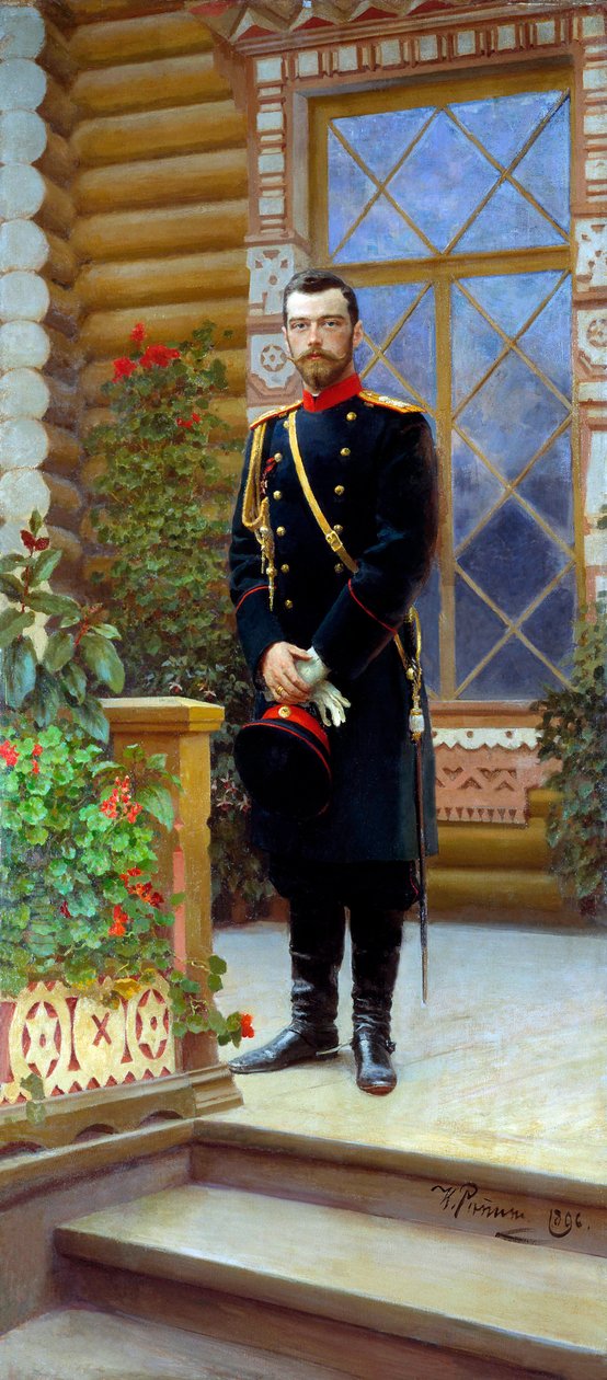 俄罗斯沙皇尼古拉二世，1896年。   作者 伊利亚·叶菲莫维奇·列宾