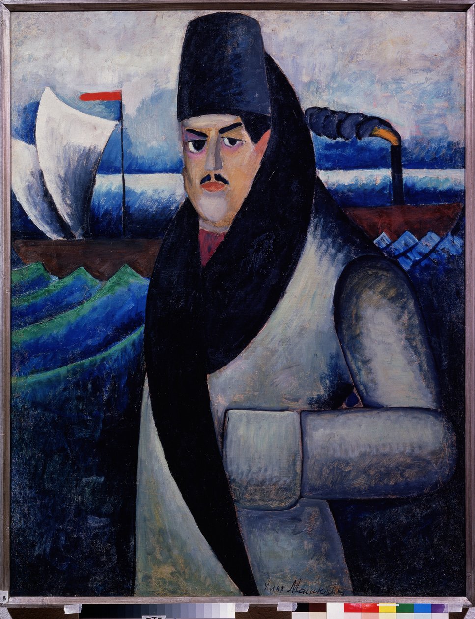 自画像。伊利亚-伊万诺维奇-马什科夫（Ilya Ivanovich Mashkov，Matchkov）（1881-1944 年）的绘画，纸上水彩 作者 伊利亚·伊万诺维奇·马什科夫