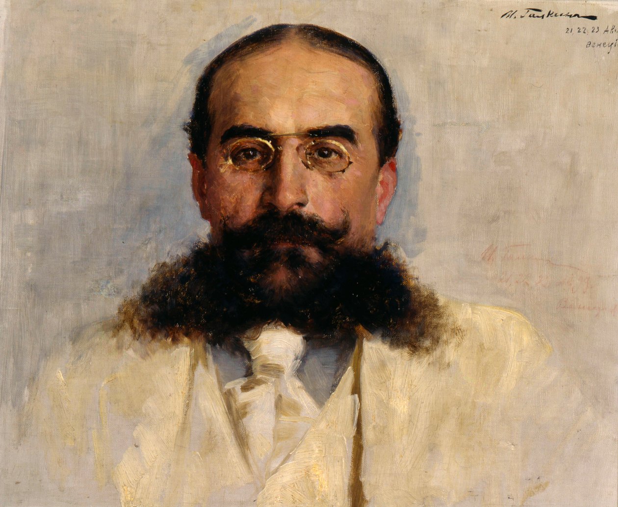 弗拉基米尔-涅米罗维奇-丹钦科1858-1943年的肖像，1899年。 作者 伊利亚·萨维奇·加尔金
