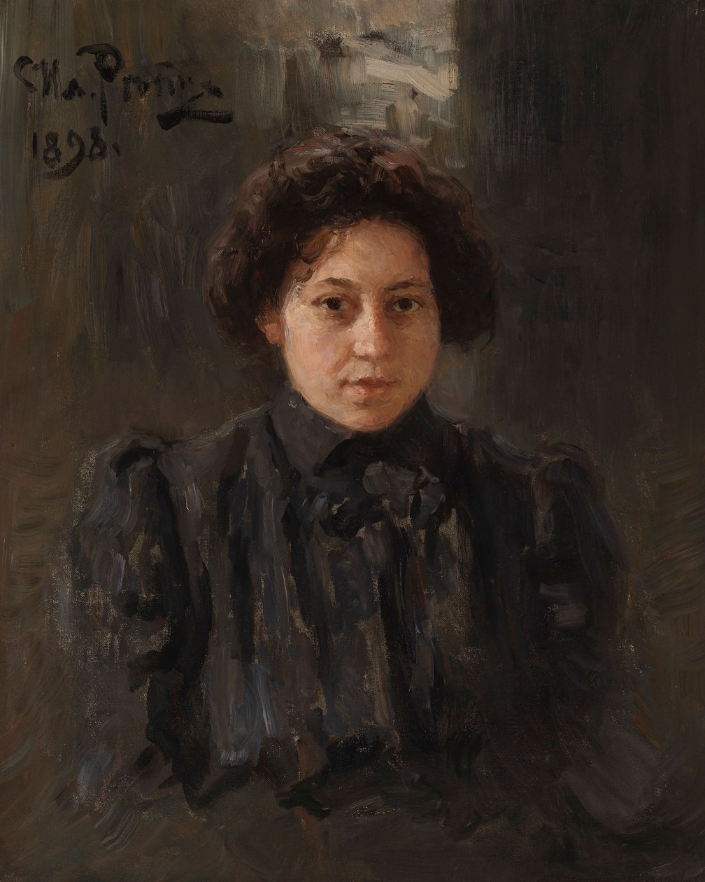 艺术家的女儿娜杰日达-雷皮纳的肖像，1898年。 作者 伊利亚·叶菲莫维奇·列宾